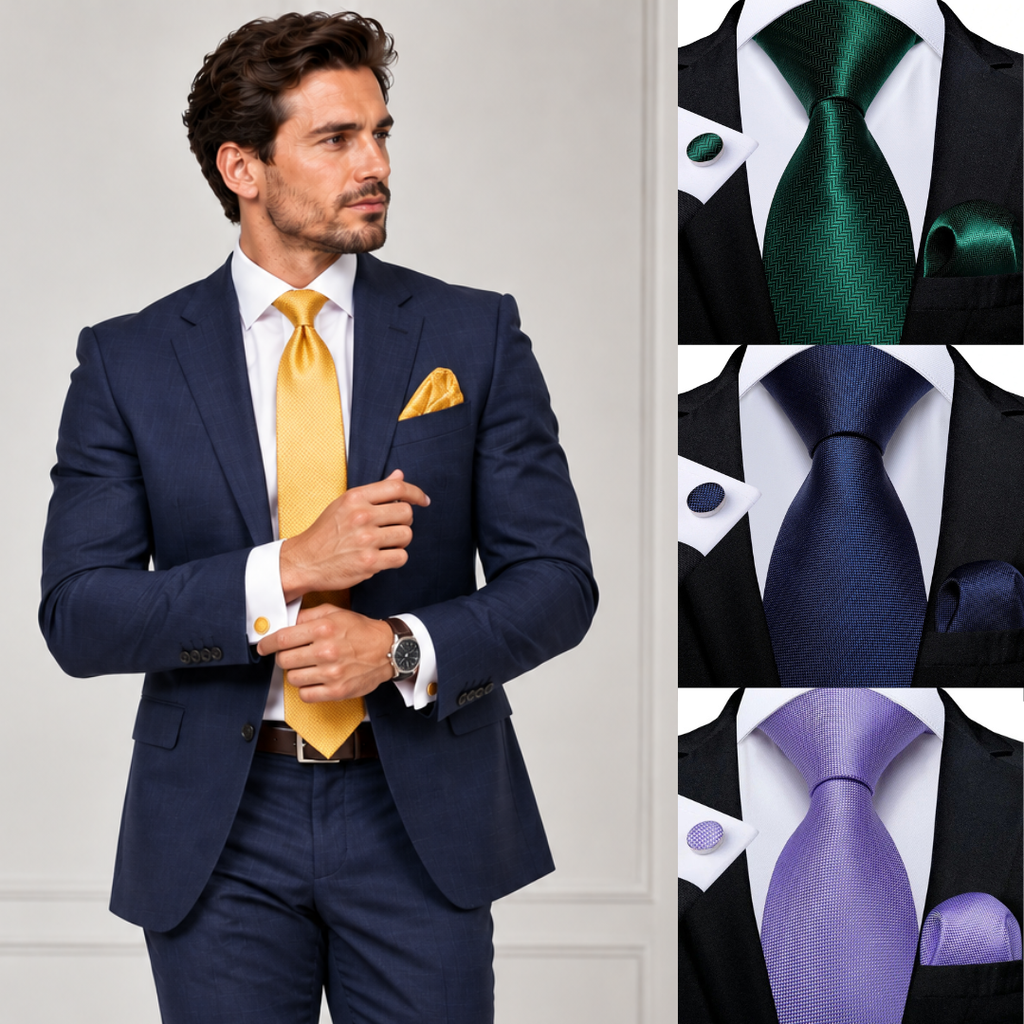 Elliot Textured Tie & Formal Accessories Set – 3 Piece