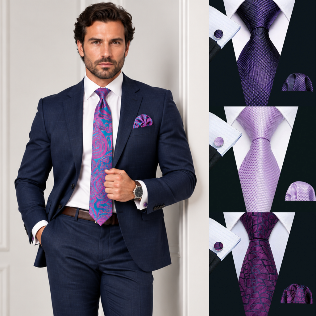 Violet Heritage Tie & Accessories Set