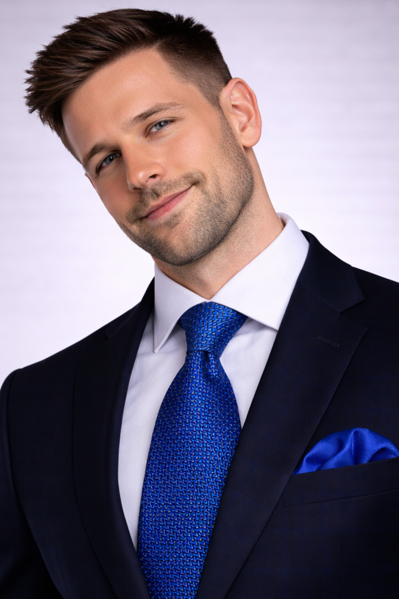 The Blue Spectrum Silk Tie Set