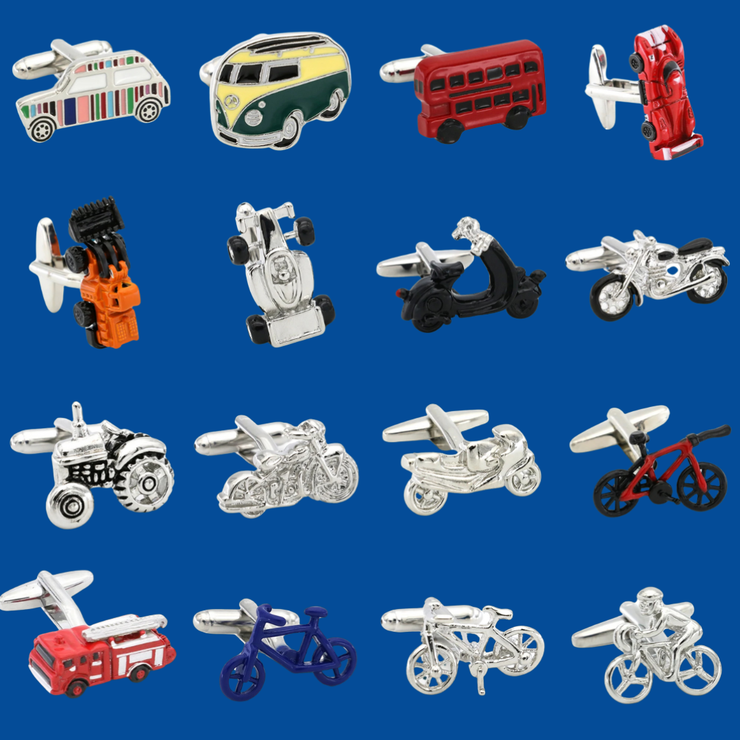 Classic Engine Motif Brass Cufflinks
