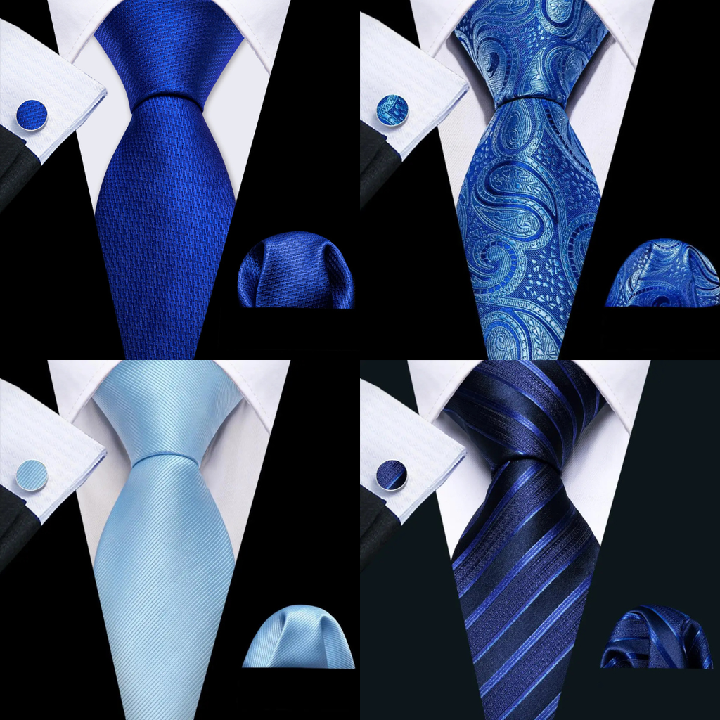 The Blue Spectrum Silk Tie Set