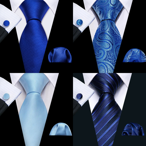 The Blue Spectrum Silk Tie Set