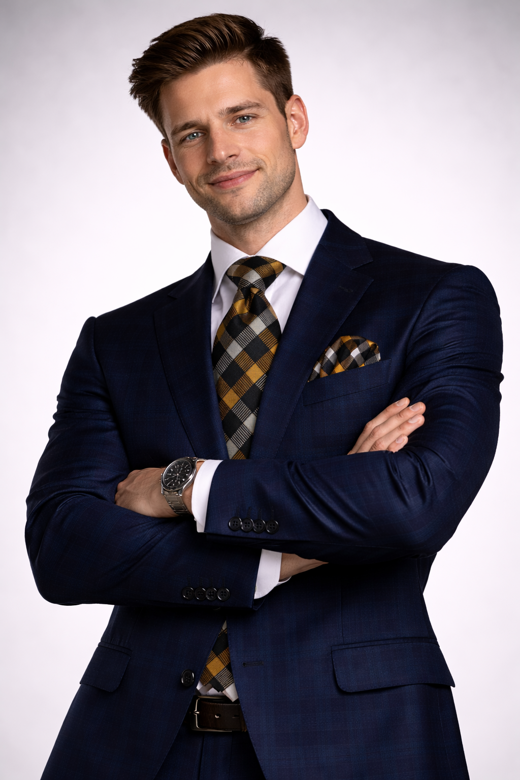 Navy & Gold Regal Paisley