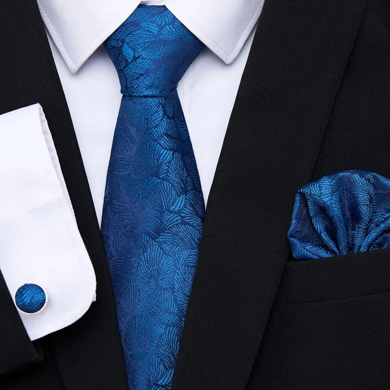 Golden Plaid Prestige Set – Jacquard Necktie, Handkerchief & Cufflinks Gift Set