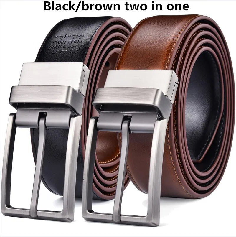 DualEdge Reversible Leather Belt – Two-in-One Men’s Belt with Rotating Buckle