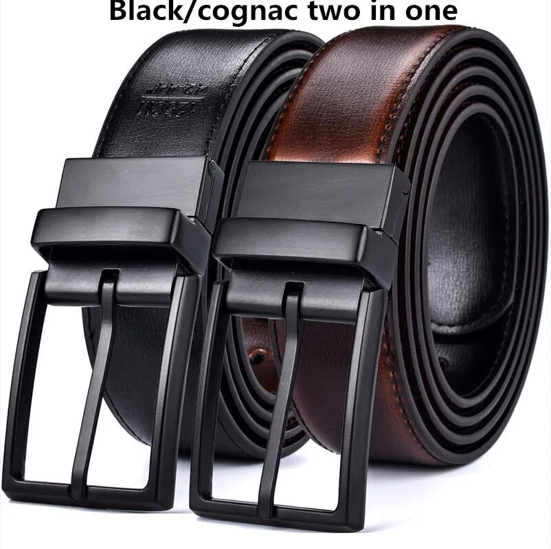 DualEdge Reversible Leather Belt – Two-in-One Men’s Belt with Rotating Buckle