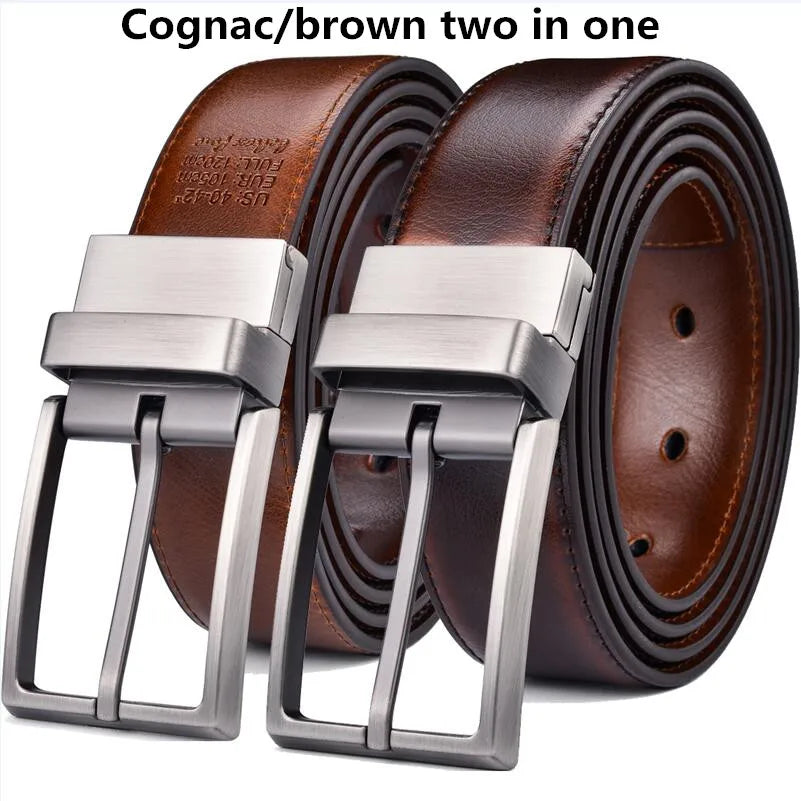 DualEdge Reversible Leather Belt – Two-in-One Men’s Belt with Rotating Buckle
