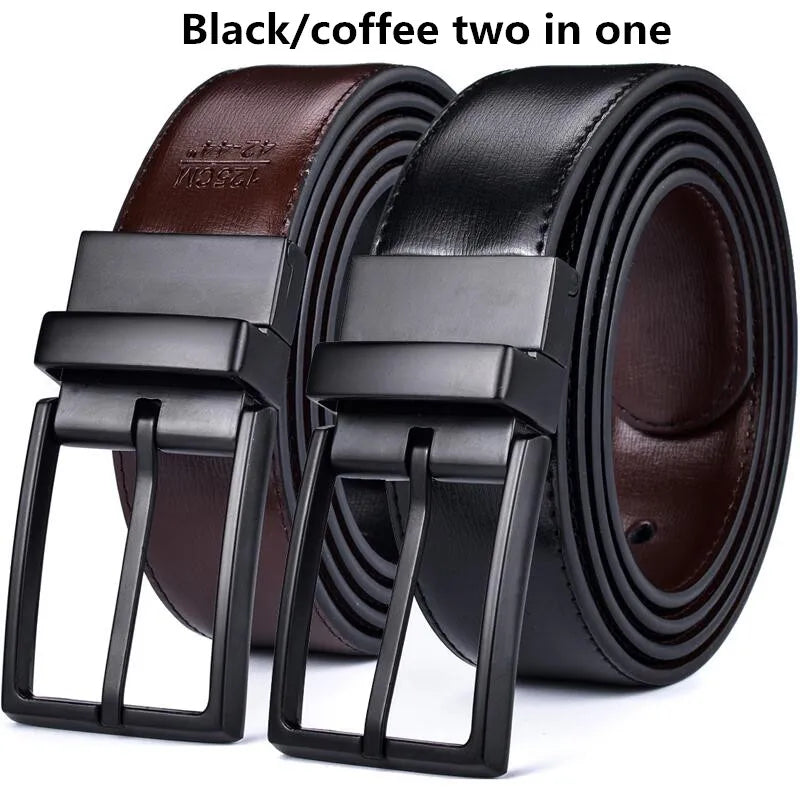 DualEdge Reversible Leather Belt – Two-in-One Men’s Belt with Rotating Buckle