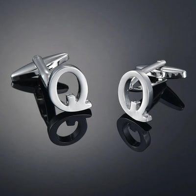 Monogram Elegance A–Z Cufflinks – Personalized Brass Silver Cuff Links