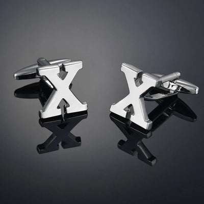 Monogram Elegance A–Z Cufflinks – Personalized Brass Silver Cuff Links