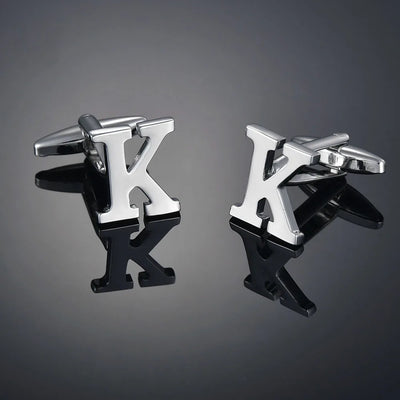 Monogram Elegance A–Z Cufflinks – Personalized Brass Silver Cuff Links