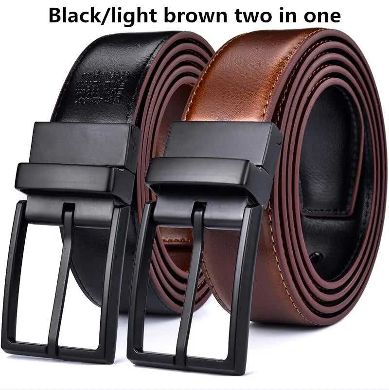 DualEdge Reversible Leather Belt – Two-in-One Men’s Belt with Rotating Buckle