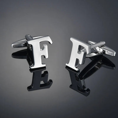 Monogram Elegance A–Z Cufflinks – Personalized Brass Silver Cuff Links