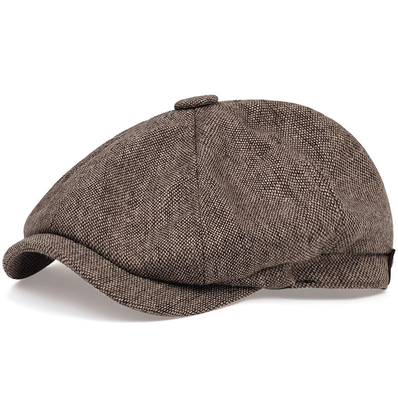 HeritageCap™ Vintage Herringbone Newsboy Hat – Classic Peaky-Style Flat Cap for Men