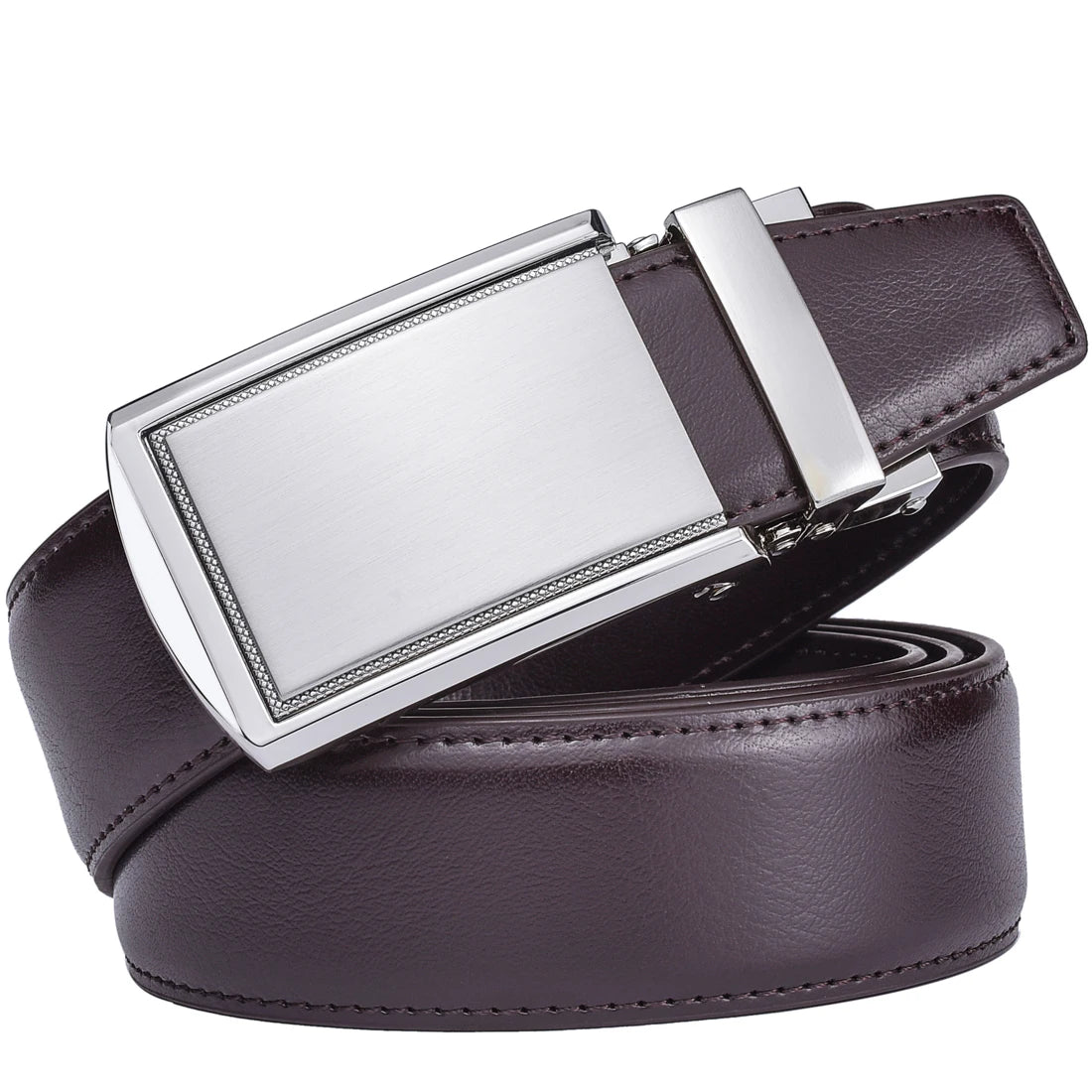 PrecisionFit Men’s Leather Ratchet Belt – Adjustable Automatic Buckle Dress Belt