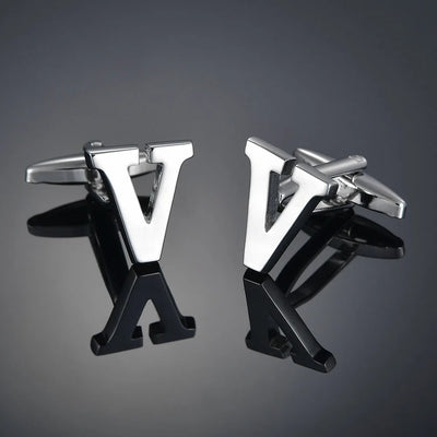 Monogram Elegance A–Z Cufflinks – Personalized Brass Silver Cuff Links