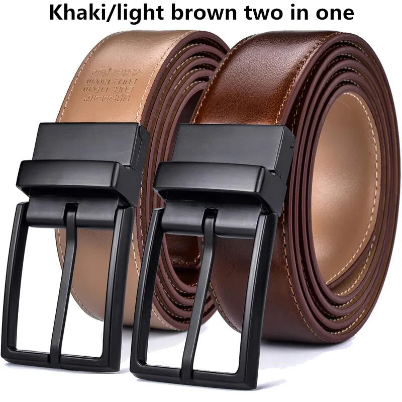 DualEdge Reversible Leather Belt – Two-in-One Men’s Belt with Rotating Buckle