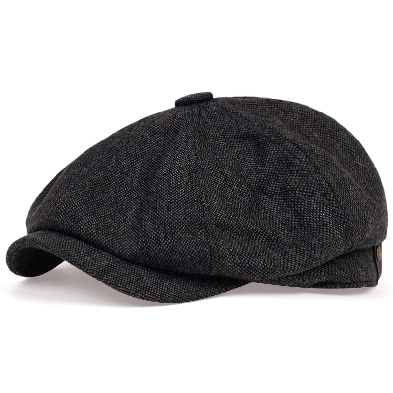 HeritageCap™ Vintage Herringbone Newsboy Hat – Classic Peaky-Style Flat Cap for Men