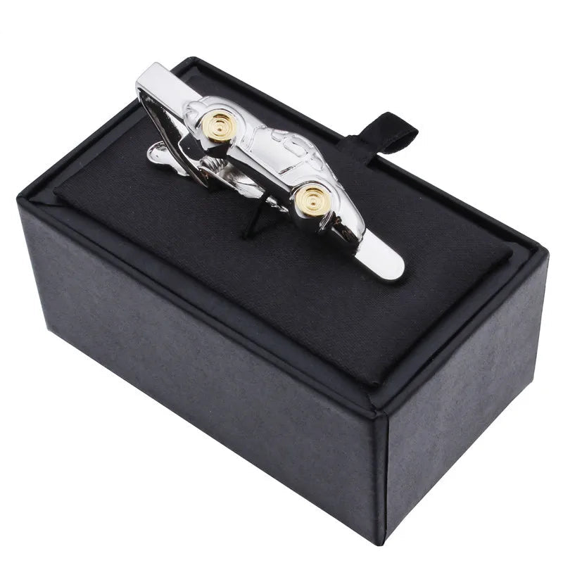 Silver Car Motif Tie Clip