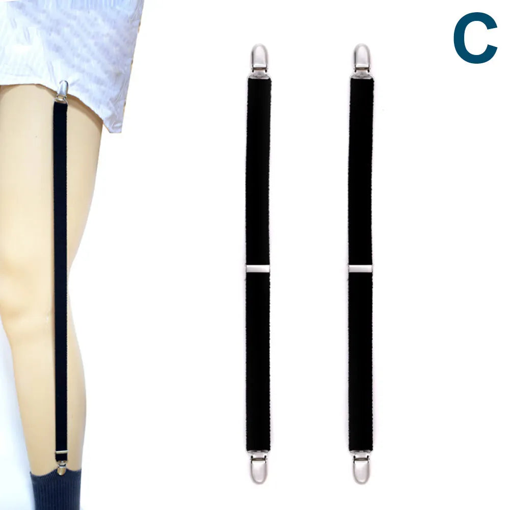 Men’s Adjustable Y-Shape Shirt Stays – Non-Slip Elastic Garter Suspenders for a Sharp, Tucked Look