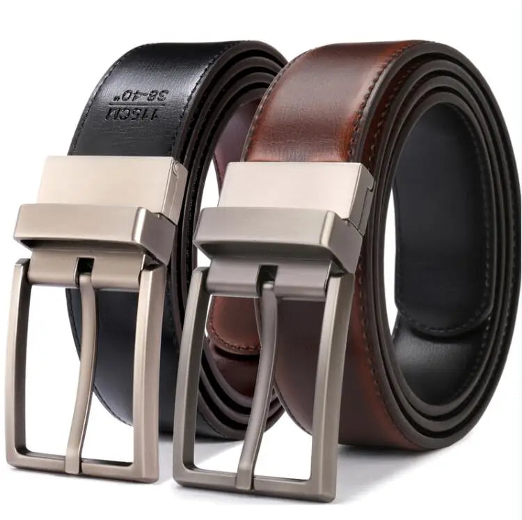 DualEdge Reversible Leather Belt – Two-in-One Men’s Belt with Rotating Buckle