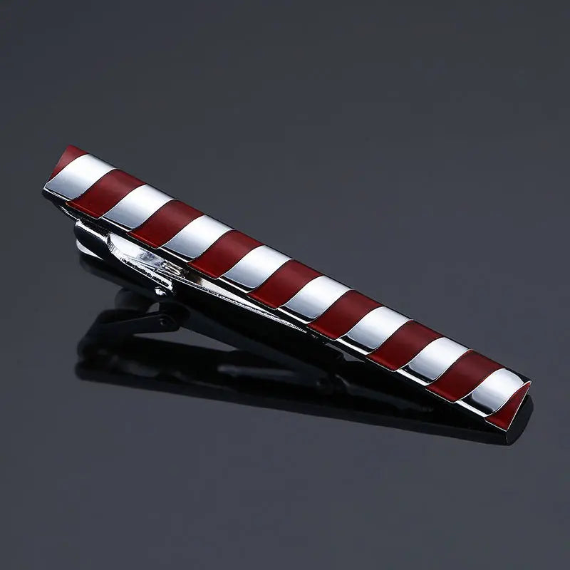 DynastiQ™ Enamel Crystal Tie Clip – Luxury Men’s Wedding & Formal Accessory