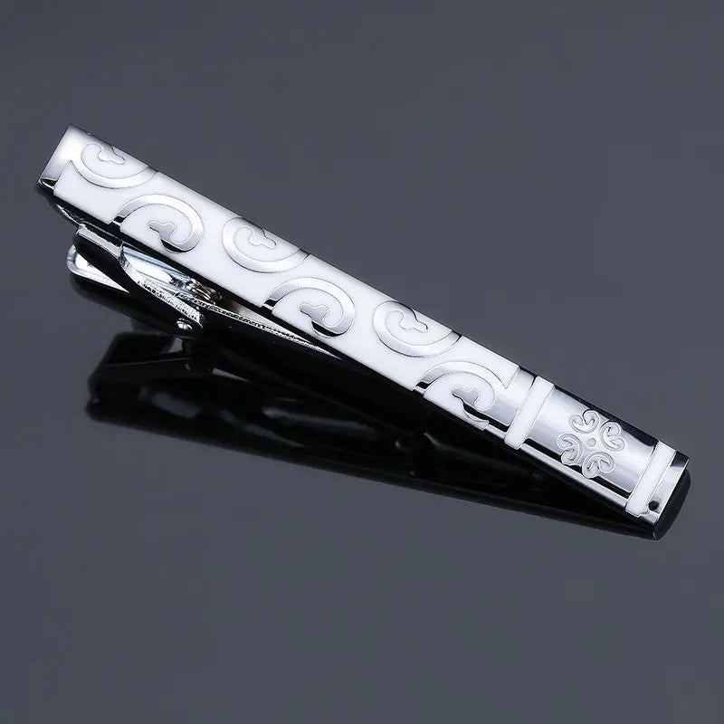 DynastiQ™ Enamel Crystal Tie Clip – Luxury Men’s Wedding & Formal Accessory