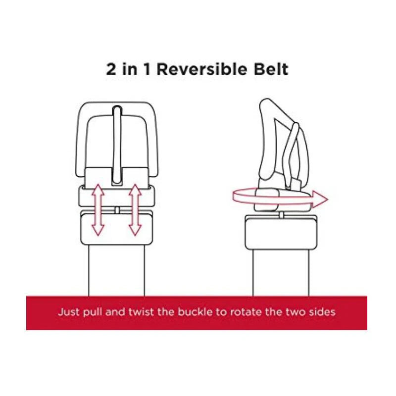DualEdge Reversible Leather Belt – Two-in-One Men’s Belt with Rotating Buckle