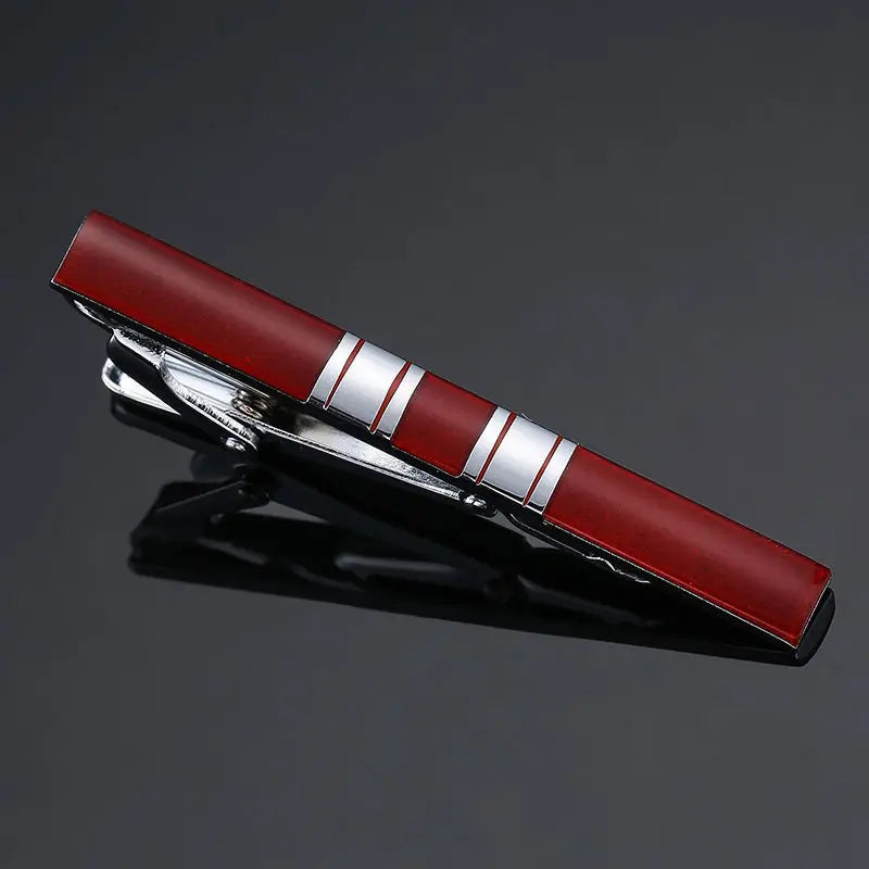 DynastiQ™ Enamel Crystal Tie Clip – Luxury Men’s Wedding & Formal Accessory