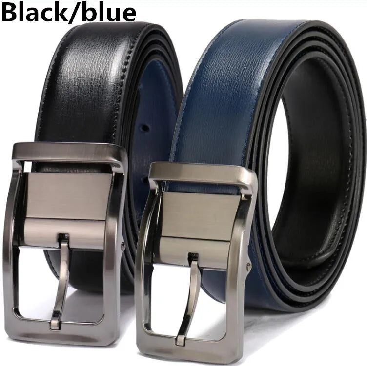 TurnCraft Reversible Leather Belt – Two-in-One Classic Dress Belt for Men (85–160 cm)