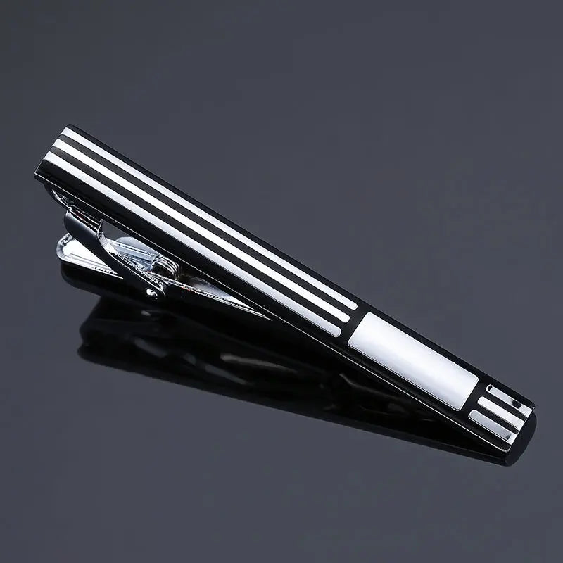 DynastiQ™ Enamel Crystal Tie Clip – Luxury Men’s Wedding & Formal Accessory