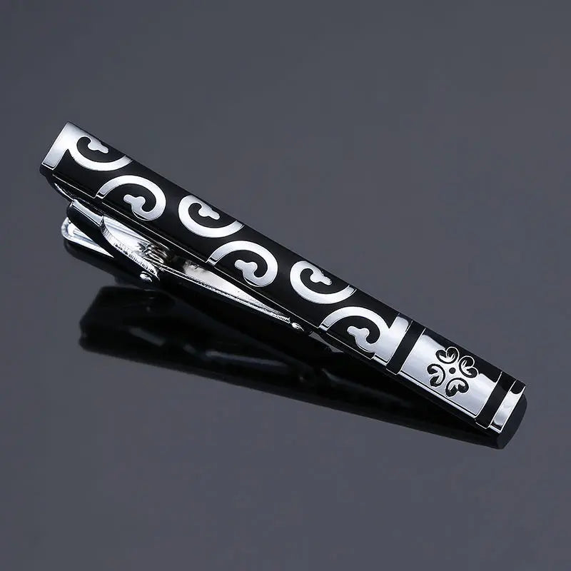 DynastiQ™ Enamel Crystal Tie Clip – Luxury Men’s Wedding & Formal Accessory