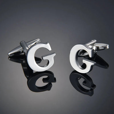 Monogram Elegance A–Z Cufflinks – Personalized Brass Silver Cuff Links