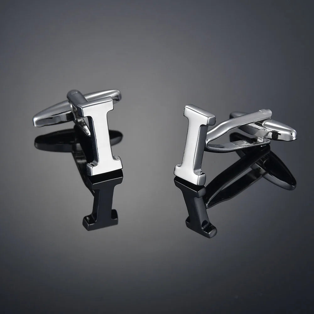 Monogram Elegance A–Z Cufflinks – Personalized Brass Silver Cuff Links