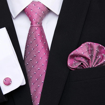 Golden Plaid Prestige Set – Jacquard Necktie, Handkerchief & Cufflinks Gift Set