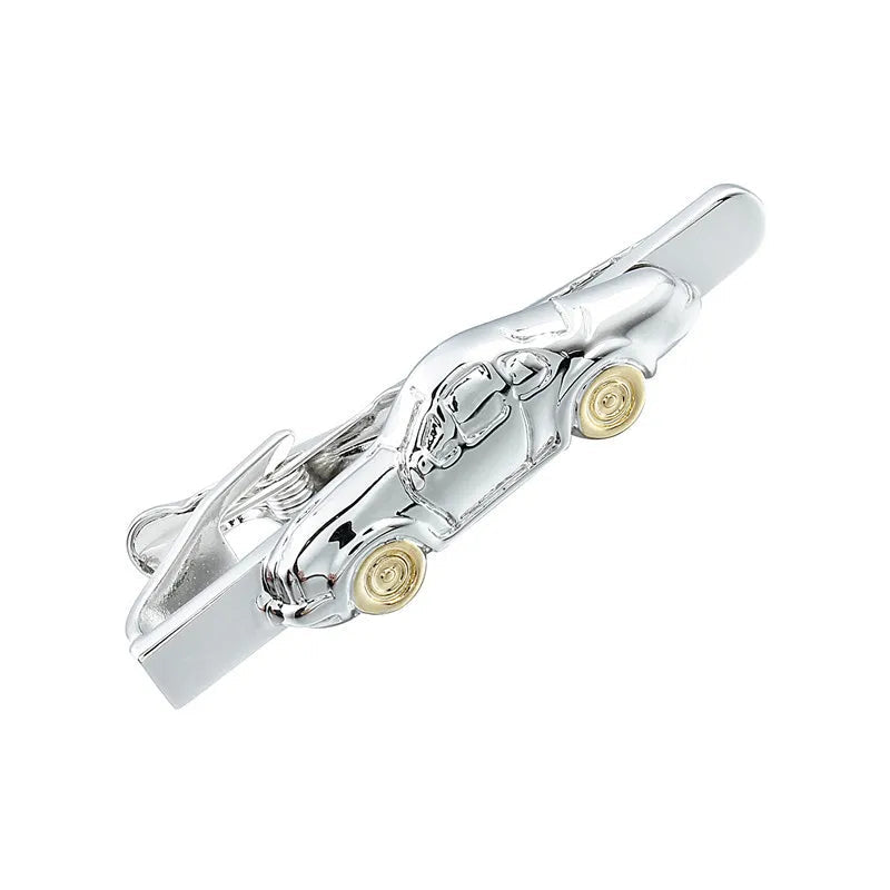 Silver Car Motif Tie Clip