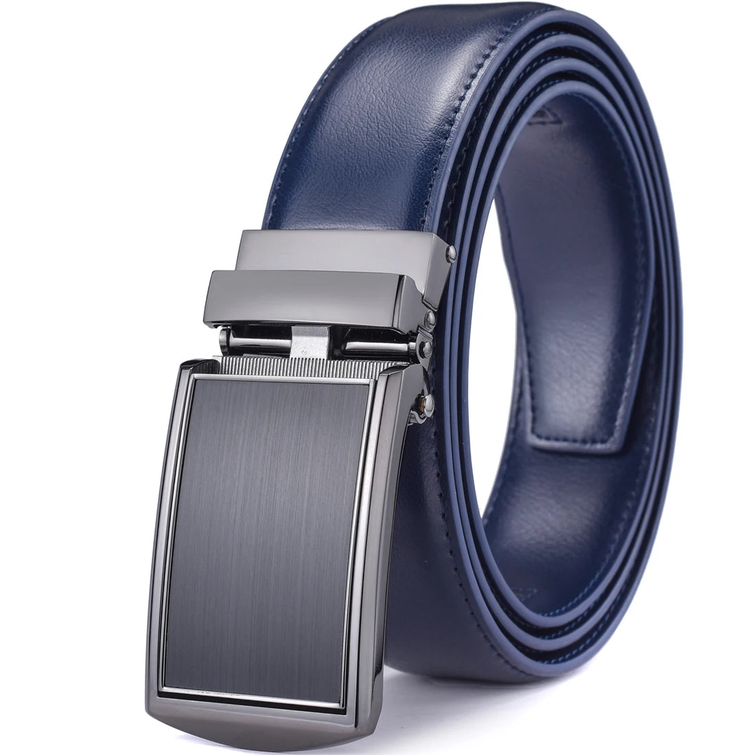 PrecisionFit Men’s Leather Ratchet Belt – Adjustable Automatic Buckle Dress Belt