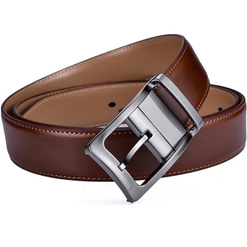 TurnCraft Reversible Leather Belt – Two-in-One Classic Dress Belt for Men (85–160 cm)