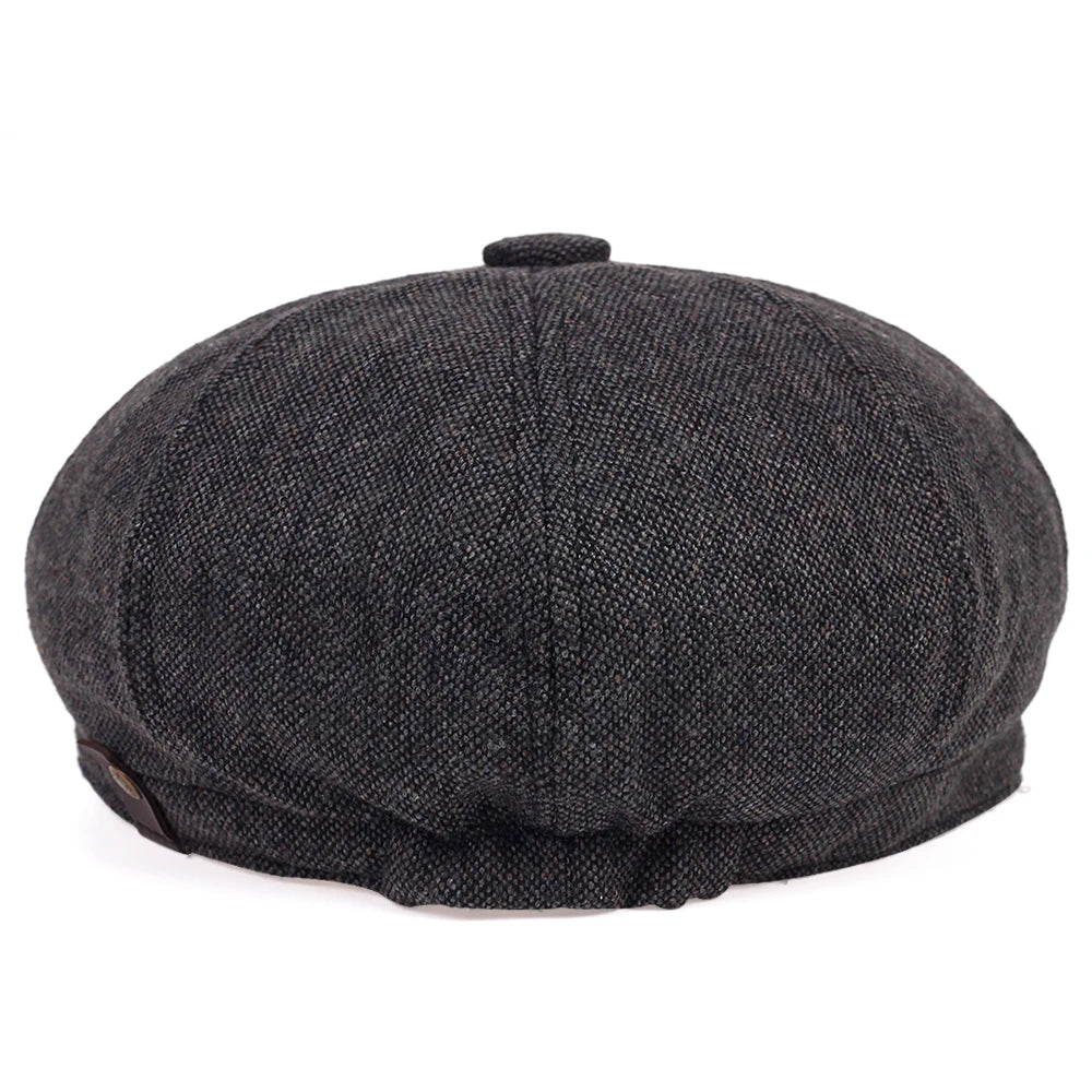 HeritageCap™ Vintage Herringbone Newsboy Hat – Classic Peaky-Style Flat Cap for Men