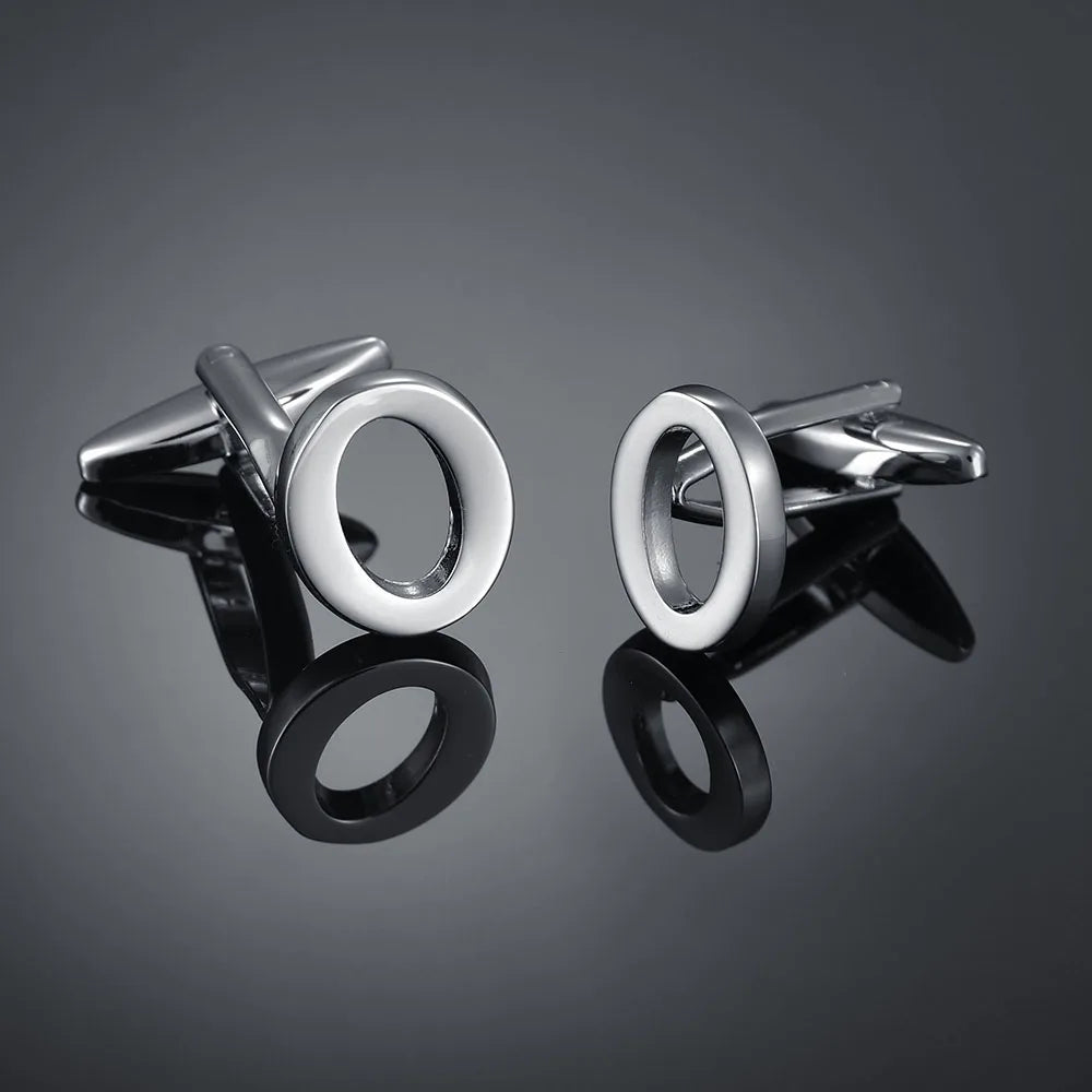 Monogram Elegance A–Z Cufflinks – Personalized Brass Silver Cuff Links