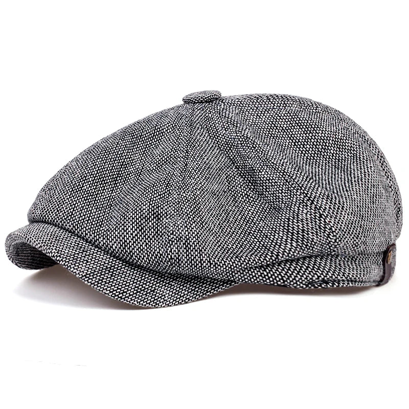 HeritageCap™ Vintage Herringbone Newsboy Hat – Classic Peaky-Style Flat Cap for Men