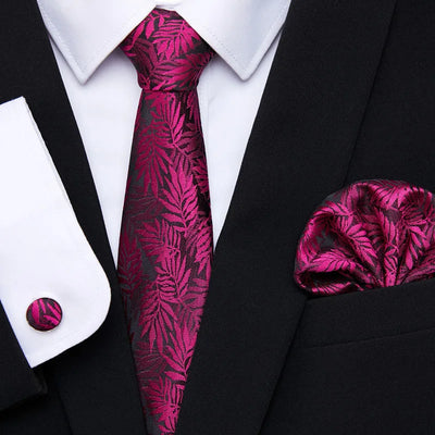 Golden Plaid Prestige Set – Jacquard Necktie, Handkerchief & Cufflinks Gift Set