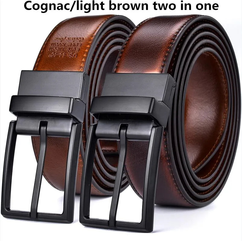 DualEdge Reversible Leather Belt – Two-in-One Men’s Belt with Rotating Buckle