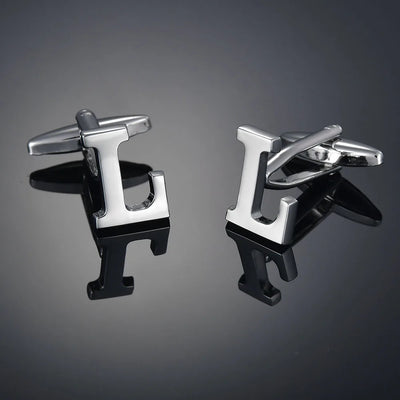 Monogram Elegance A–Z Cufflinks – Personalized Brass Silver Cuff Links