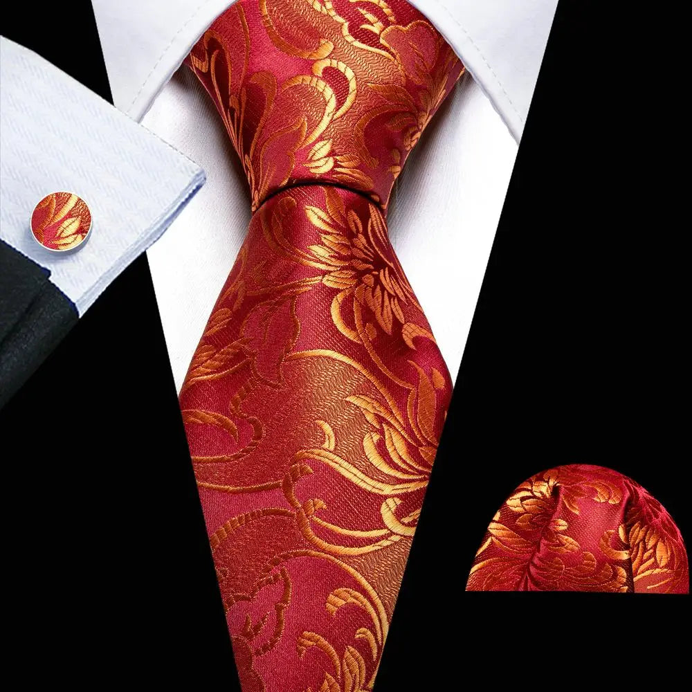 The Burgundy Rose Silk Tie Set