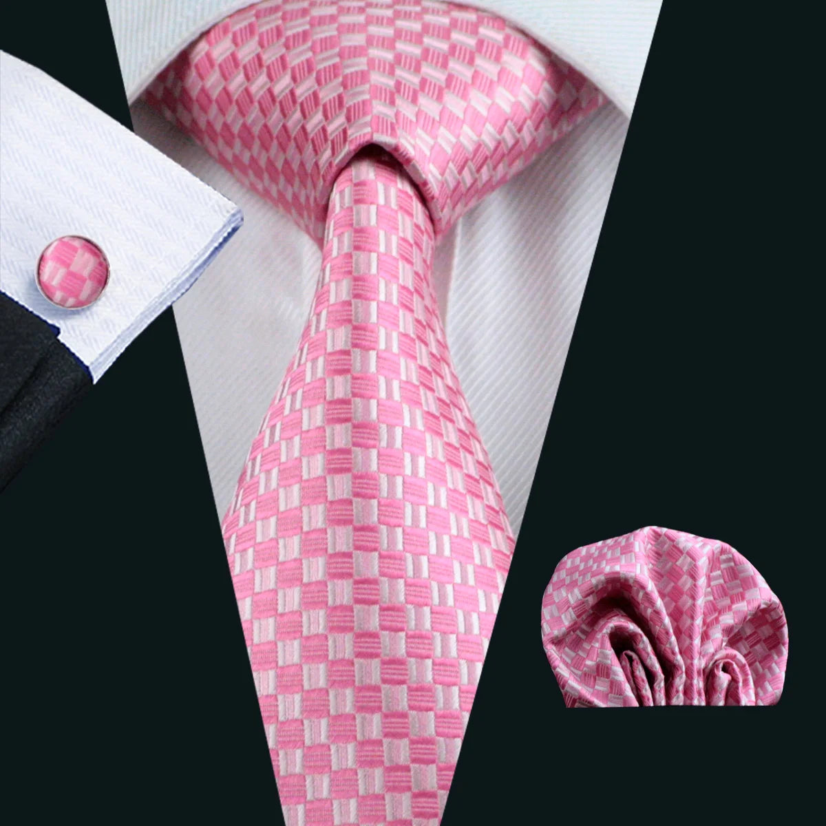 The Pink Coral Silk Tie Set