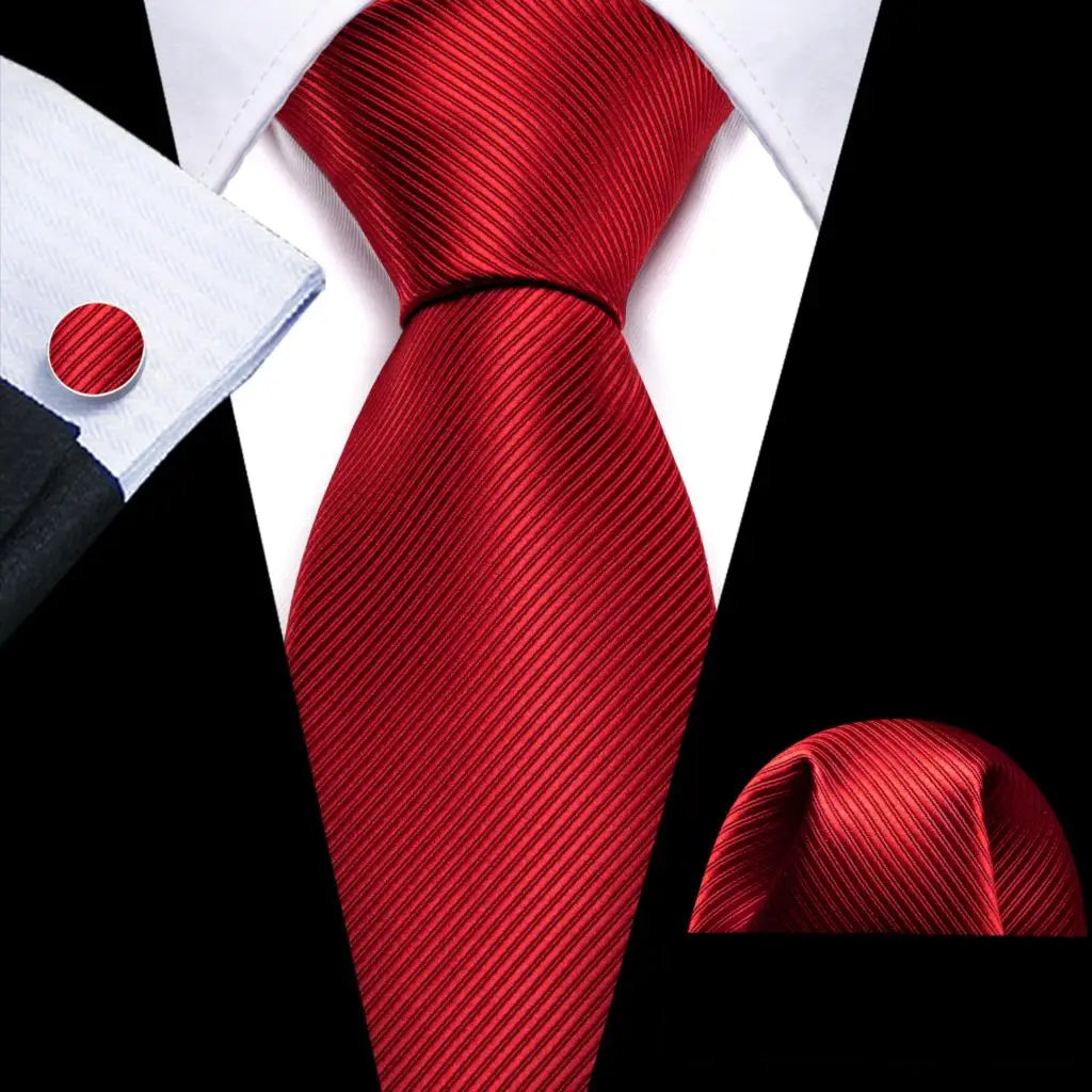 The Burgundy Rose Silk Tie Set