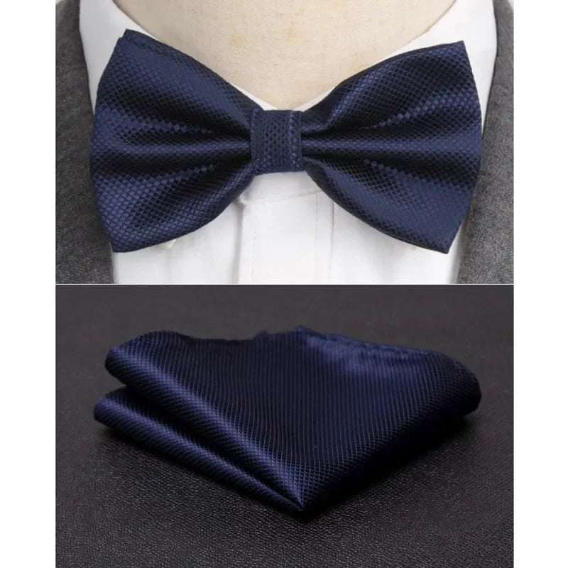 Velvero™ 2-Piece Bowtie & Cravat Set – Solid Color Formal Accessory for Weddings & Events