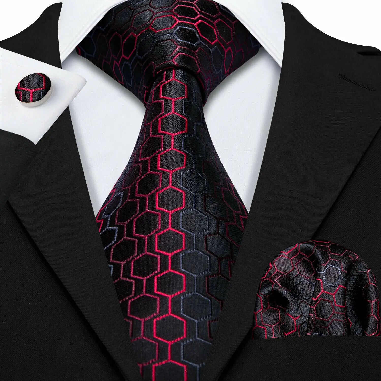 The Burgundy Rose Silk Tie Set