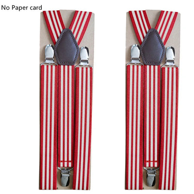 Hbright Classic 3-Clip Adjustable Suspenders – Striped Elastic Braces for Men